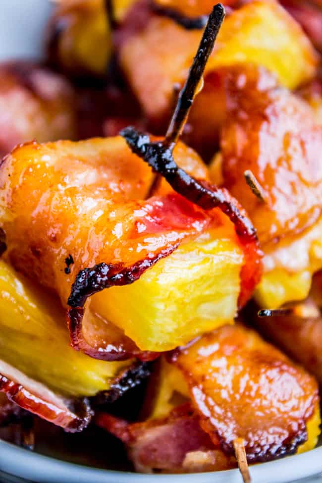 Bacon Wrapped Pineapple with Honey Chipotle Glaze from The Food Charlatan