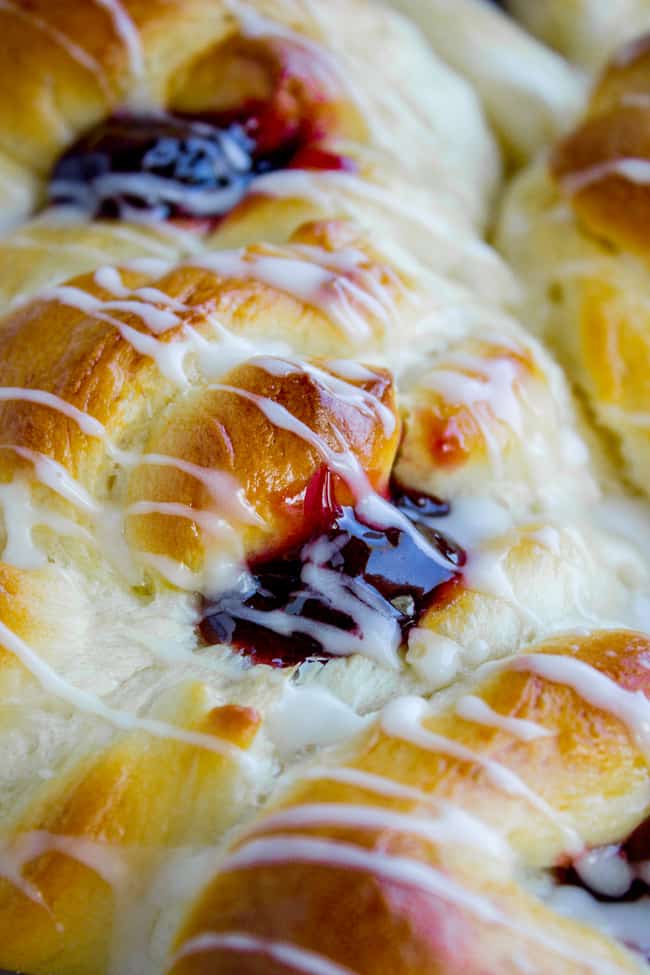 Raspberry Pull-Apart Buns with Coconut Glaze from The Food Charlatan