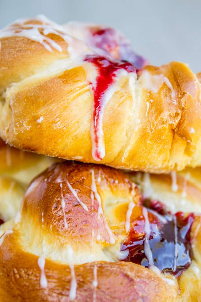 Raspberry Pull-Apart Buns with Coconut Glaze from The Food Charlatan