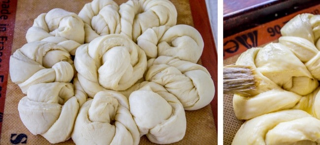 Raspberry Pull-Apart Buns with Coconut Glaze from The Food Charlatan