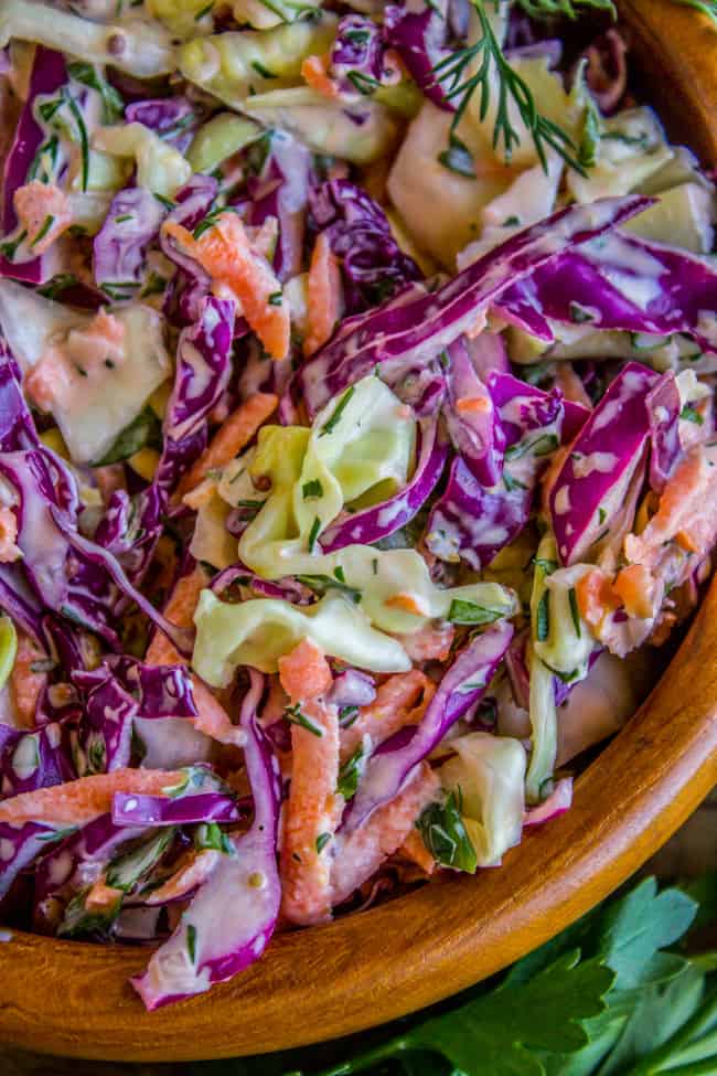 a bowl of fresh homemade coleslaw.