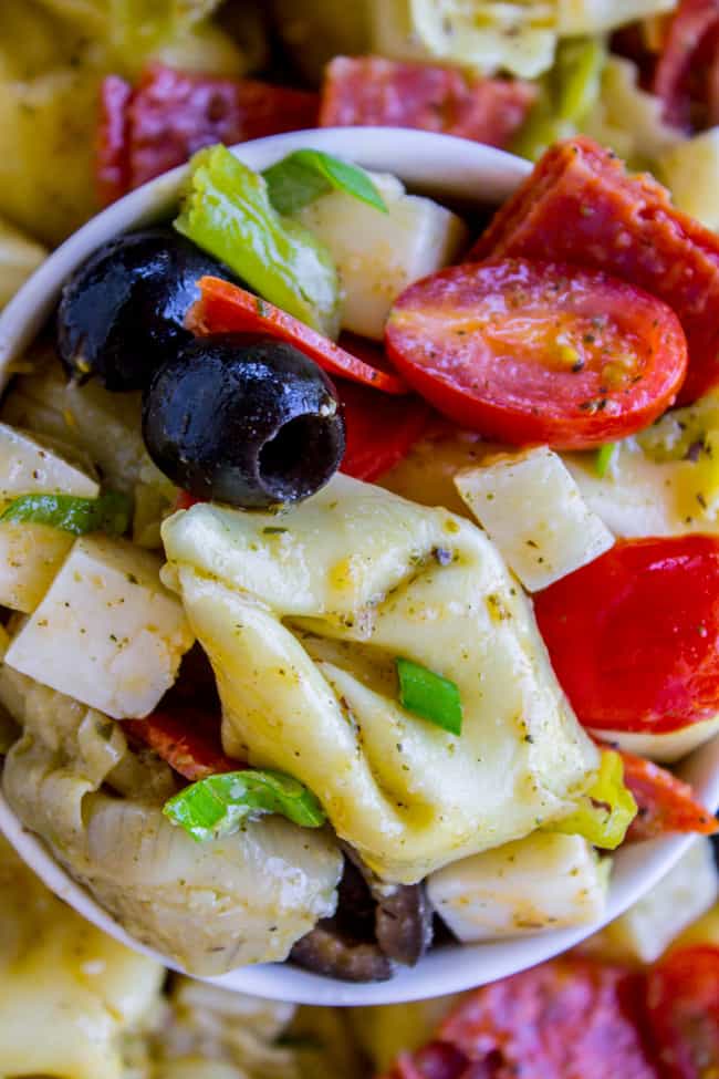 Italian Tortellini and Pepperoni Pasta Salad from The Food Charlatan