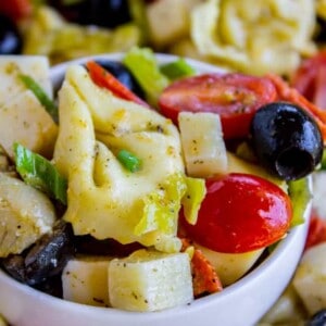 Italian Tortellini and Pepperoni Pasta Salad from The Food Charlatan