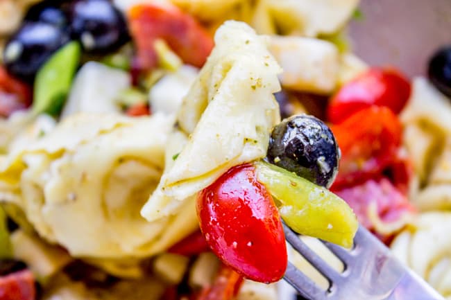 Italian Tortellini and Pepperoni Pasta Salad from The Food Charlatan