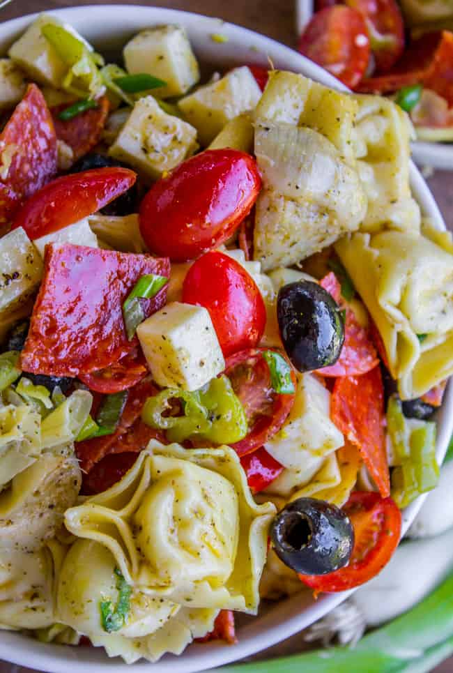 Italian Tortellini and Pepperoni Pasta Salad from The Food Charlatan