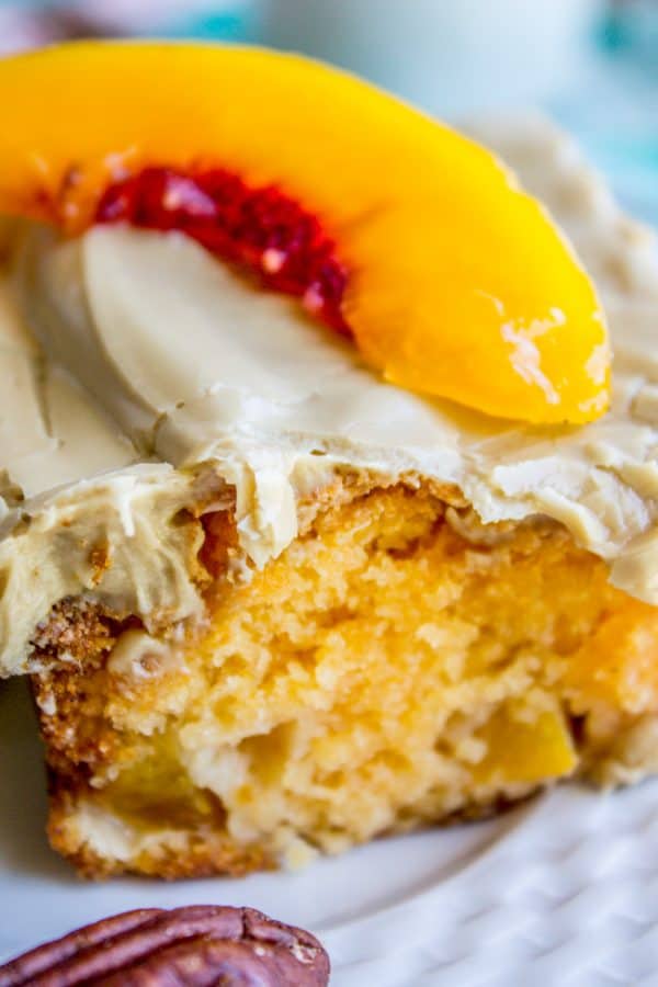 Peach Cake with Brown Sugar Frosting The Food Charlatan