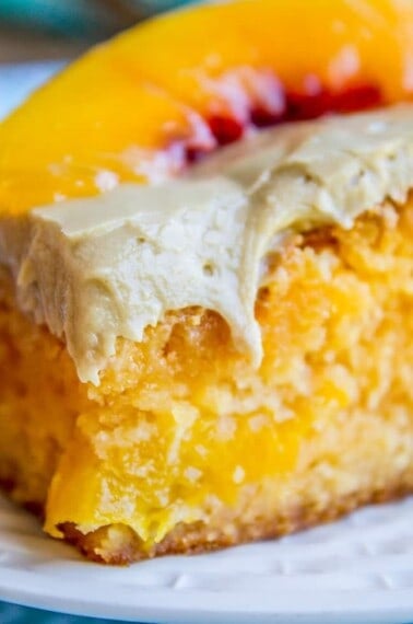 Peach Cake with Brown Sugar Frosting from The Food Charlatan