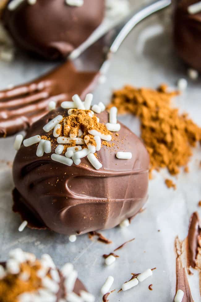 Chocolate Stuffed Snickerdoodle Truffles from The Food Charlatan