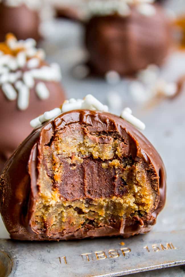 Chocolate Stuffed Snickerdoodle Truffles from The Food Charlatan