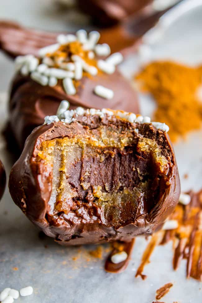 Chocolate Stuffed Snickerdoodle Truffles from The Food Charlatan