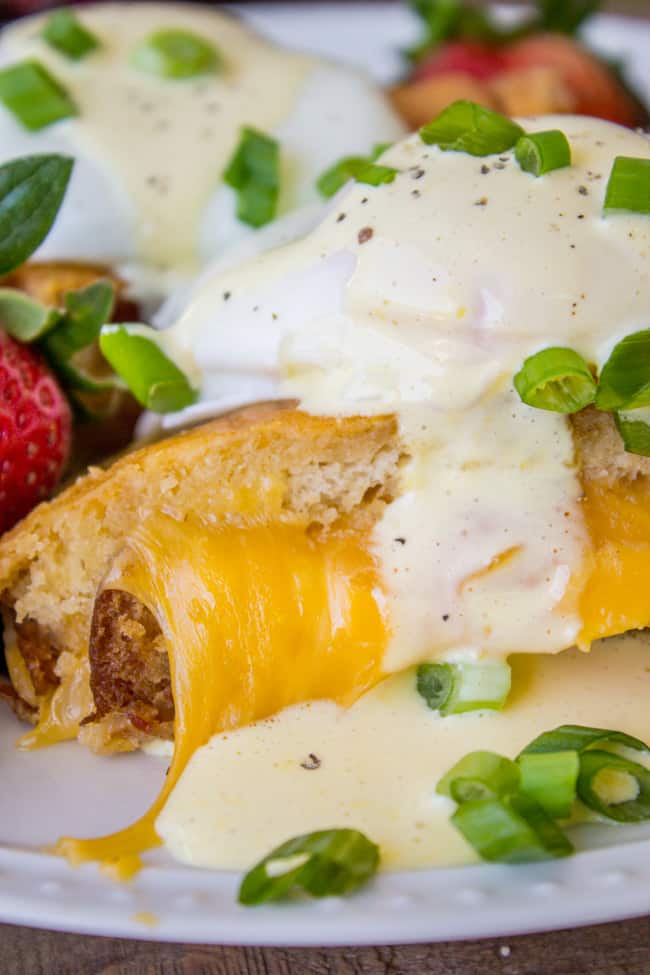 Grilled Cheese Eggs Benedict with Bacon and Hollandaise Sauce from The Food Charlatan