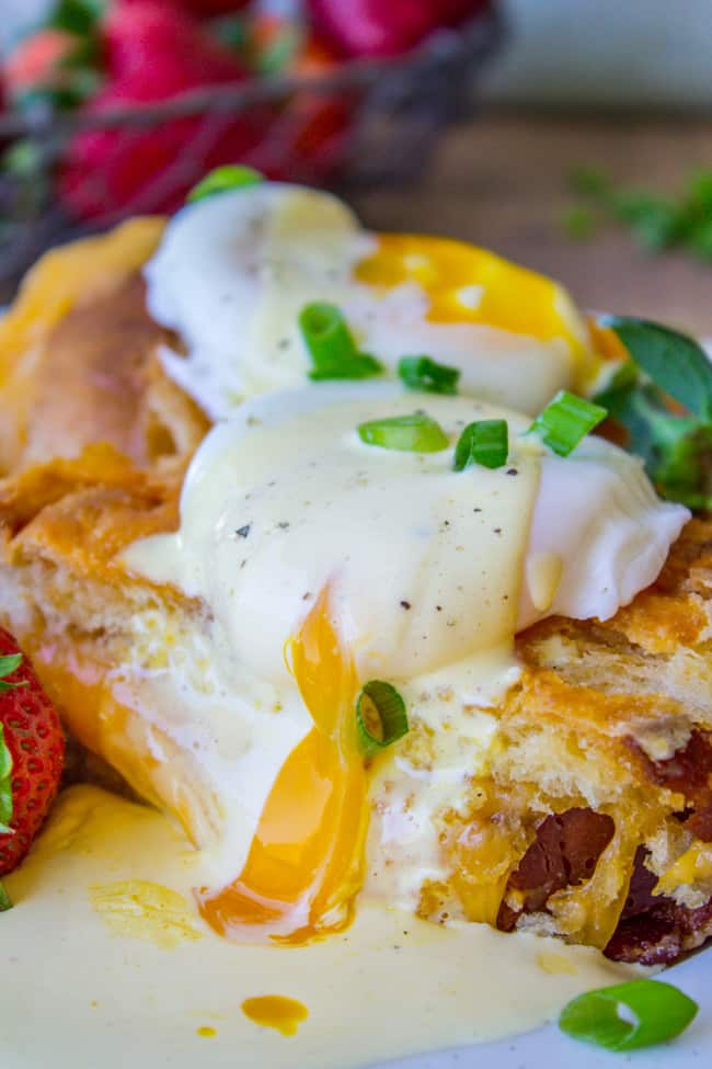 Grilled Cheese Eggs Benedict with Bacon and Hollandaise Sauce from The Food Charlatan