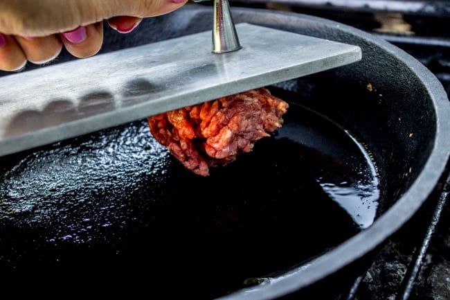 Smash Burgers In Cast Iron Skillet - Sugar and Soul