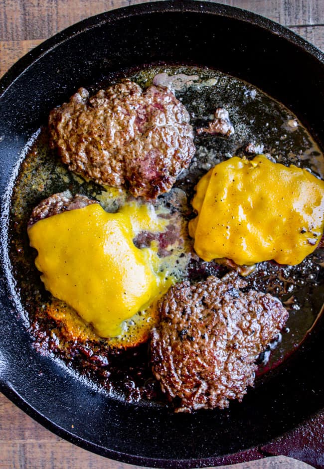 Smash Burgers In Cast Iron Skillet - Sugar and Soul