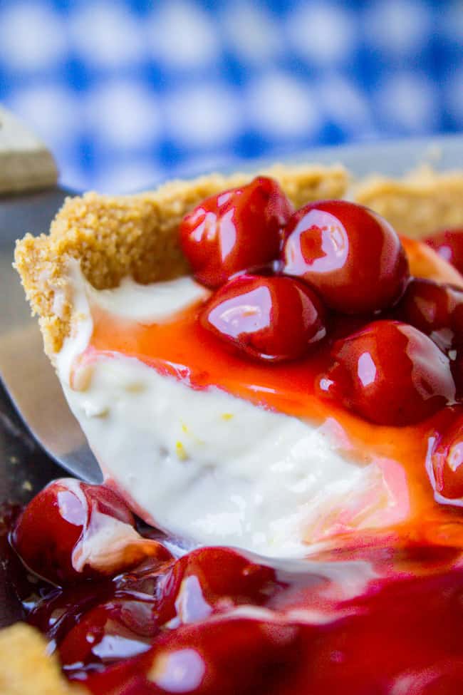 No Bake Cherry Cream Cheese Pie from The Food Charlatan