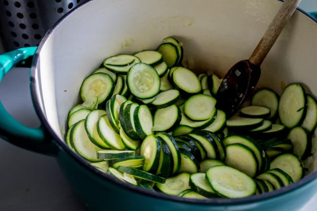 sliced zucchini in a bowl.