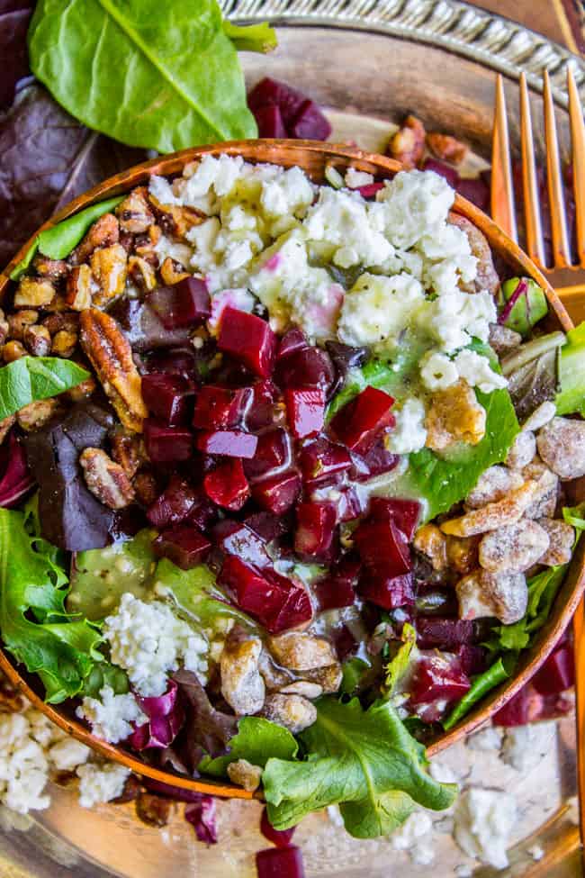 Green Salad with Feta and Beets (The Fanciest No-Chop Salad Ever) from The Food Charlatan