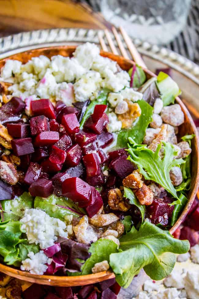 Green Salad with Feta and Beets (The Fanciest No-Chop Salad Ever) from The Food Charlatan