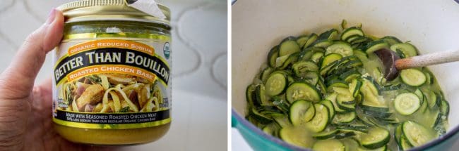 Creamy Zucchini Soup with Popcorn Garnish from The Food Charlatan