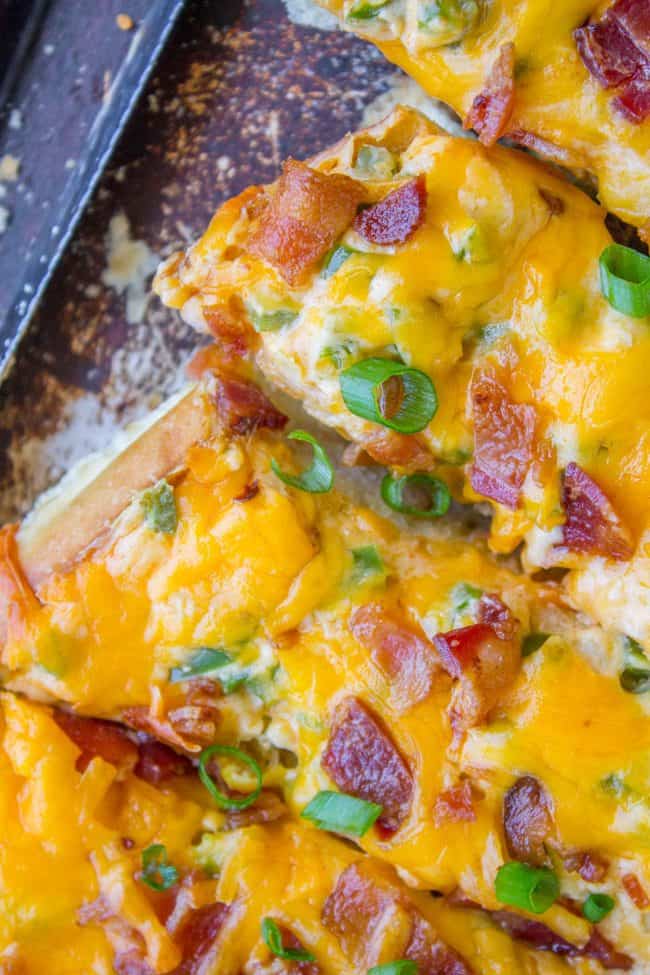 Jalapeño Popper Cheesy Bread with Bacon from The Food Charlatan