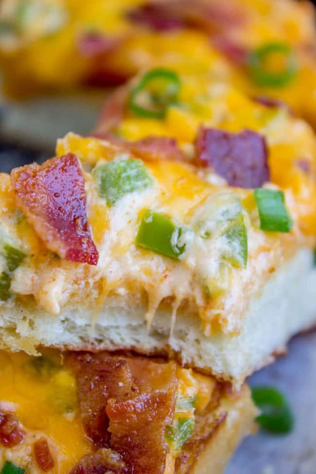 Jalapeño Popper Cheesy Bread with Bacon from The Food Charlatan