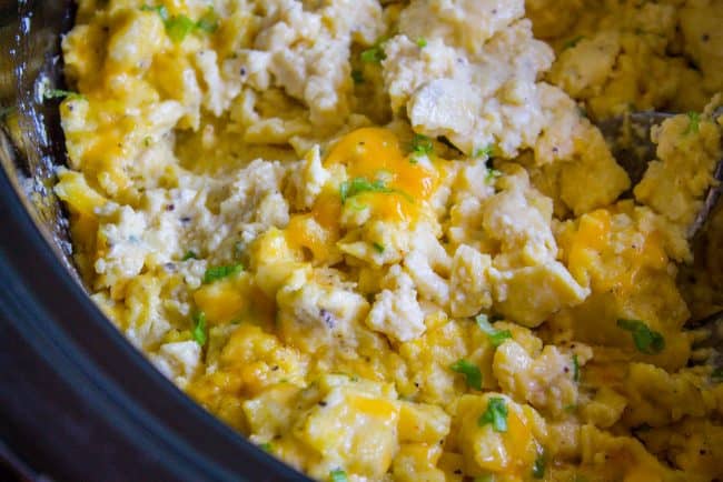 Creamy Make Ahead Scrambled Eggs For A Crowd The Food Charlatan