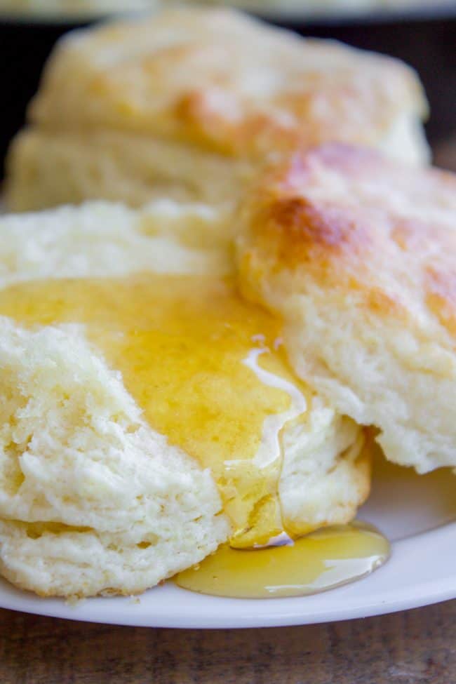 Flaky buttermilk biscuits with honey