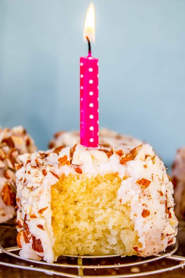 Upside Down Almond Crunch Cupcakes from The Food Charlatan