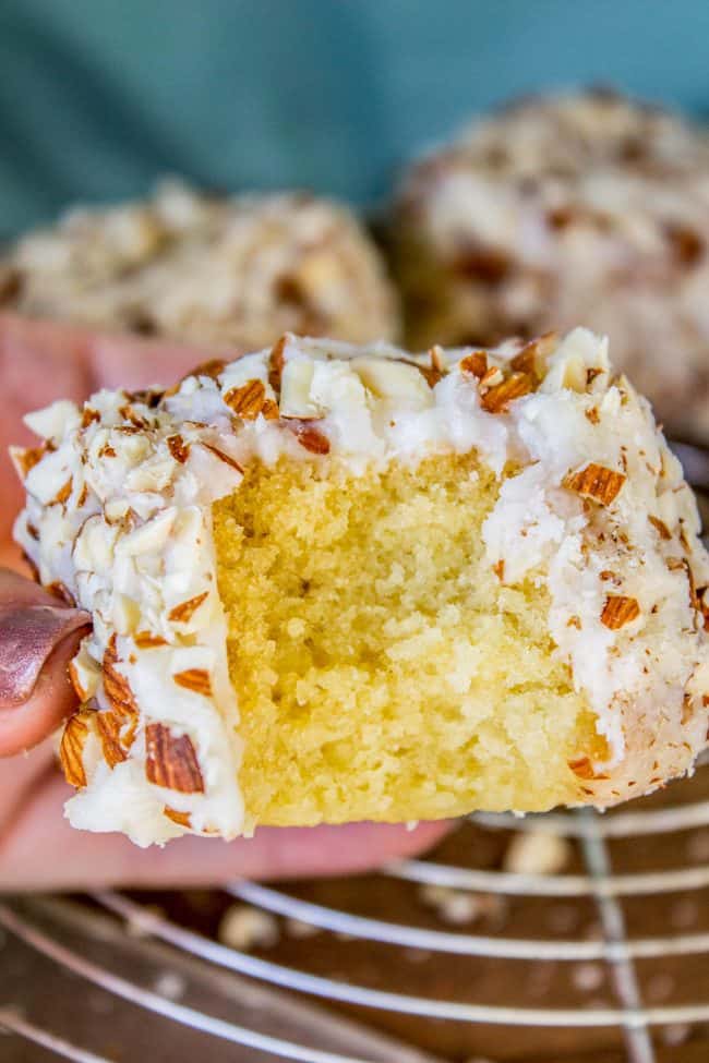 Upside Down Almond Crunch Cupcakes from The Food Charlatan