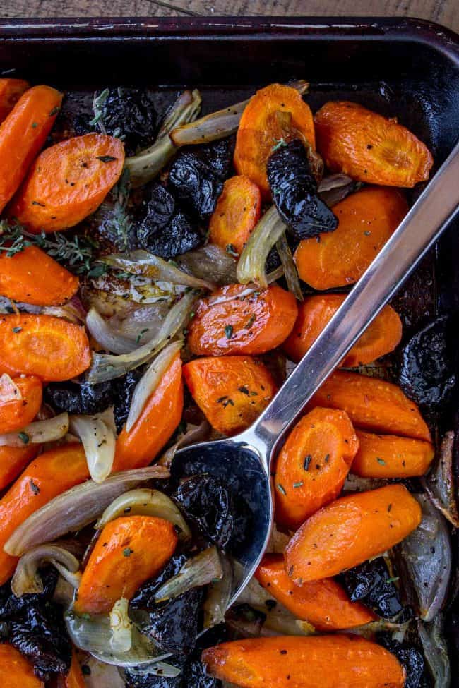 Apple Cider Roasted Carrots with Plums from The Food Charlatan