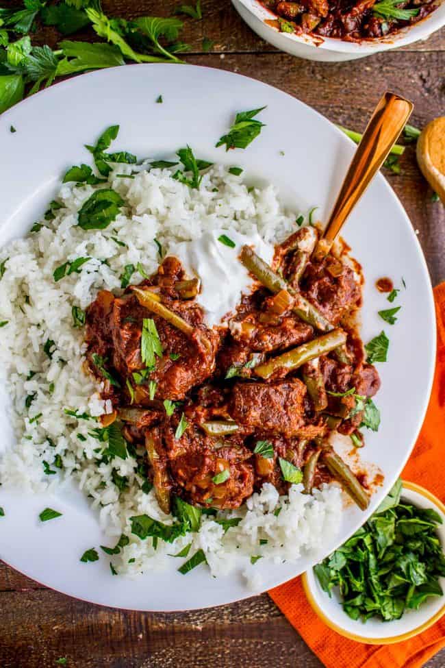 Braised Beef and Green Bean Stew (Lebanese Lubee) from The Food Charlatan