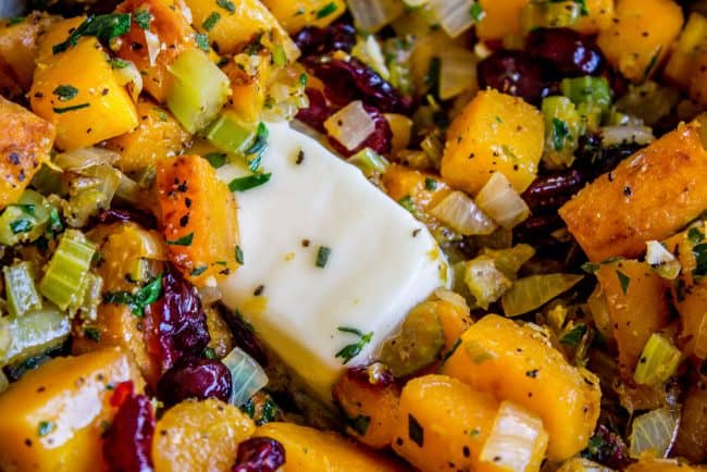 Butternut Squash, Cranberry, and Lentil Stuffing from The Food Charlatan