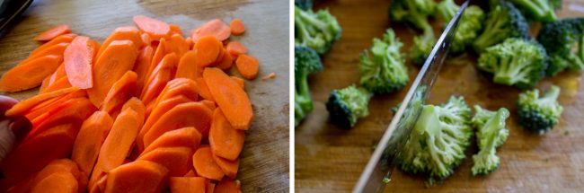 Sheet Pan Asian Salmon with Broccoli, Carrots, and Rice Noodles from The Food Charlatan