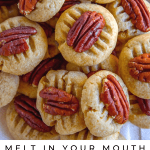 Stack of butter pecan cookies