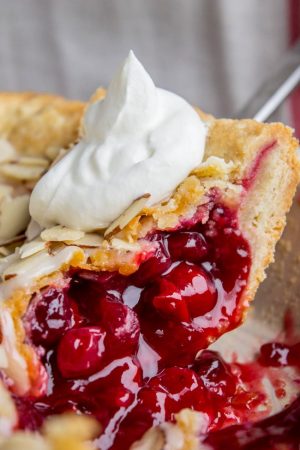 Cranberry Cherry Pie with almonds