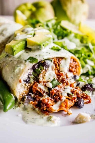 smothered burrito with sweet pulled pork.