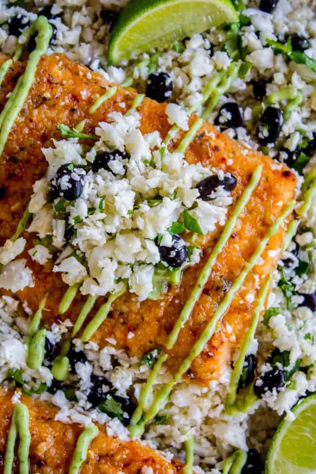 Salmon with cauliflower rice