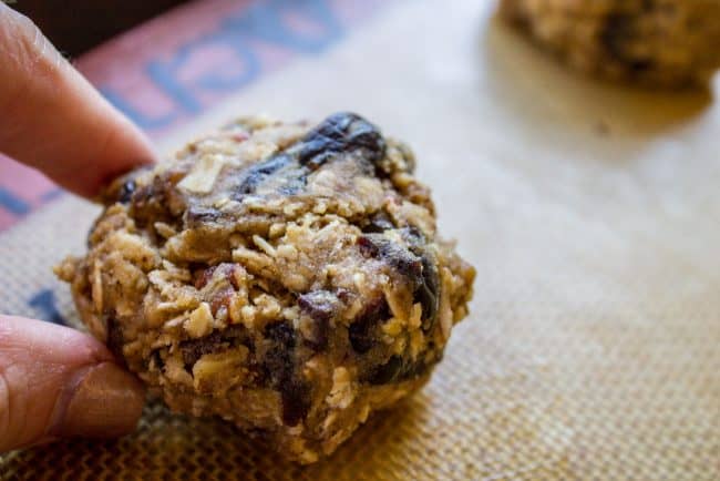 Dark Chocolate Cherry Oatmeal Cookies from The Food Charlatan