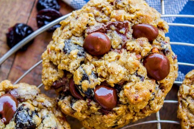 Dark Chocolate Cherry Oatmeal Cookies from The Food Charlatan