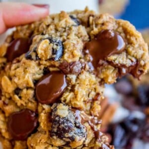 Dark Chocolate Cherry Oatmeal Cookies from The Food Charlatan