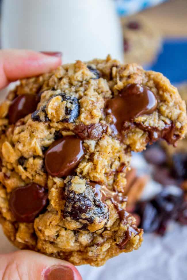 Dark Chocolate Cherry Oatmeal Cookies from The Food Charlatan