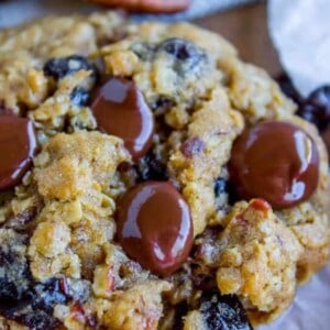 Dark Chocolate Cherry Oatmeal Cookies from The Food Charlatan