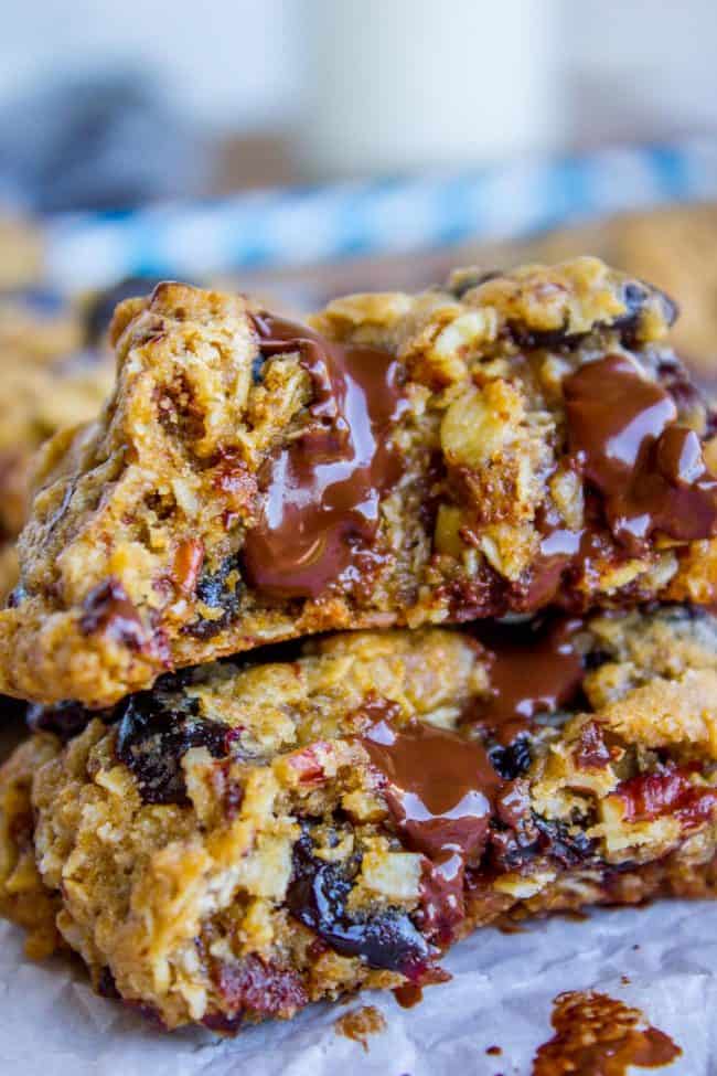 Dark Chocolate Cherry Oatmeal Cookies from The Food Charlatan