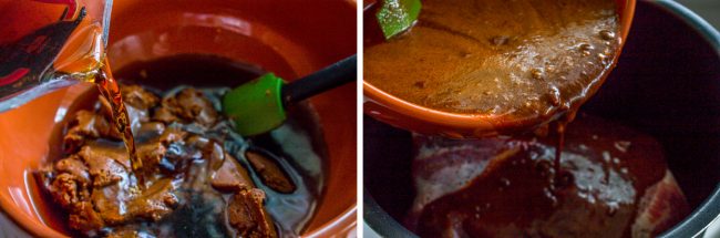 Adobo sauce and coke for shredded pork