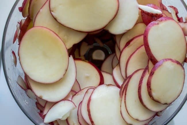 thinly sliced potatoes for scalloped potatoes