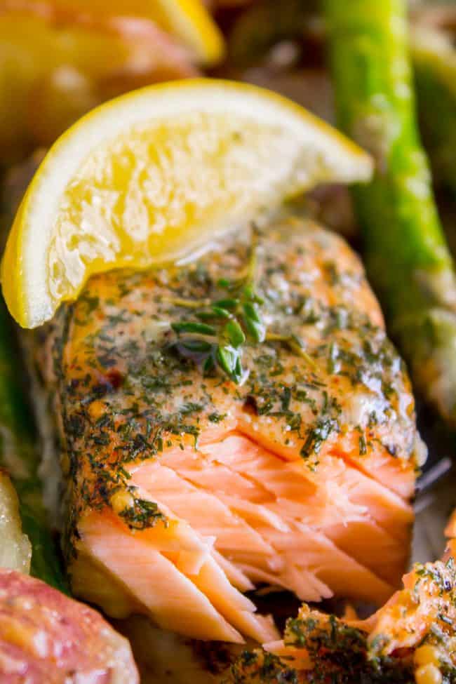 Sheet Pan Salmon with Asparagus and Potatoes - The Food Charlatan