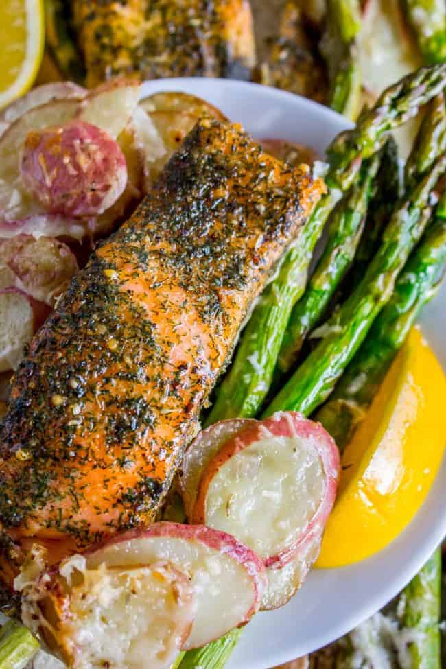 Sheet pan salmon and potatoes