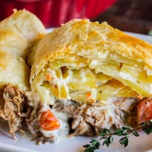 slice of beef pot pie