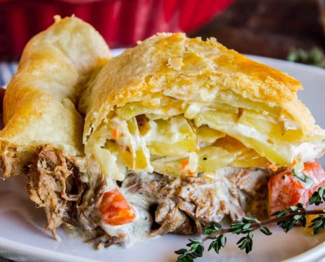 slice of beef pot pie