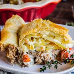 slice of roast beef and carrot pie